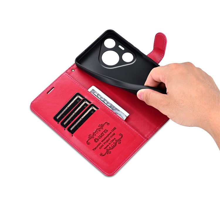 AZNS For Huawei Pura 70 Pro / 70 Pro+ Case Magnetic Clasp Wallet Stand Leather Phone Cover - Red