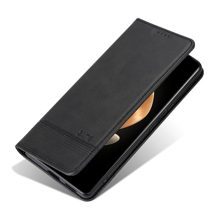 AZNS For Huawei Pura 70 Ultra Case PU Leather Magnetic Closure Shockproof Flip Phone Cover - Black