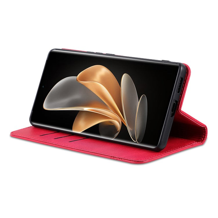 AZNS For Huawei Pura 70 Ultra Case PU Leather Magnetic Closure Shockproof Flip Phone Cover - Red