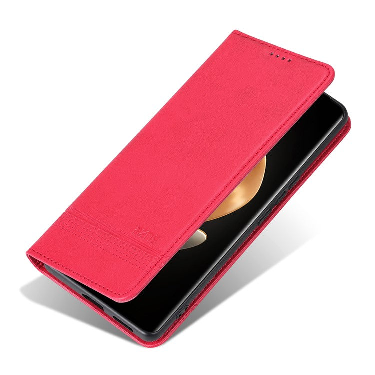 AZNS For Huawei Pura 70 Ultra Case PU Leather Magnetic Closure Shockproof Flip Phone Cover - Red