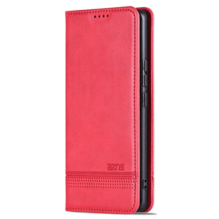 AZNS For Huawei Pura 70 Ultra Case PU Leather Magnetic Closure Shockproof Flip Phone Cover - Red