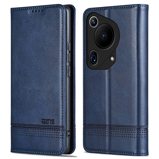 AZNS For Huawei Pura 70 Ultra Case PU Leather Magnetic Closure Shockproof Flip Phone Cover - Blue