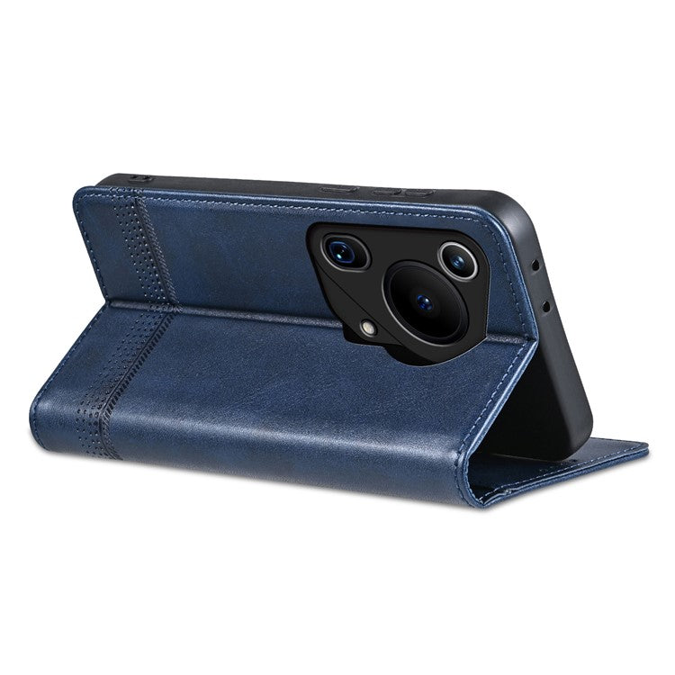AZNS For Huawei Pura 70 Ultra Case PU Leather Magnetic Closure Shockproof Flip Phone Cover - Blue