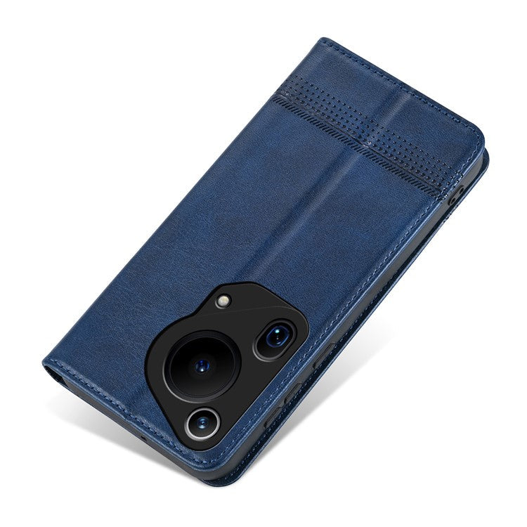 AZNS For Huawei Pura 70 Ultra Case PU Leather Magnetic Closure Shockproof Flip Phone Cover - Blue
