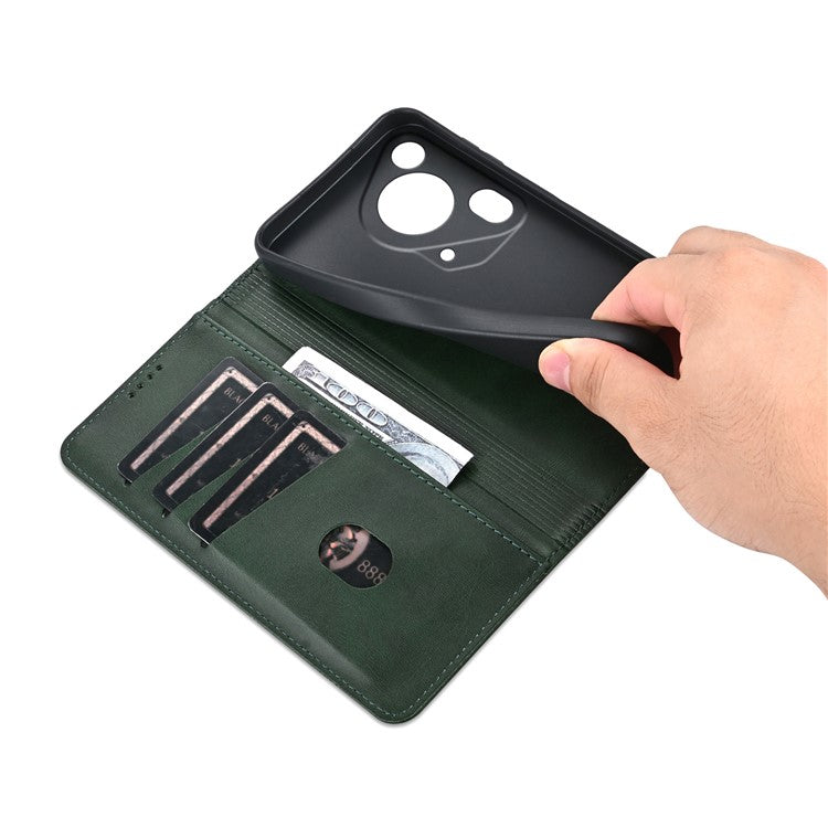 AZNS For Huawei Pura 70 Ultra Case PU Leather Magnetic Closure Shockproof Flip Phone Cover - Green