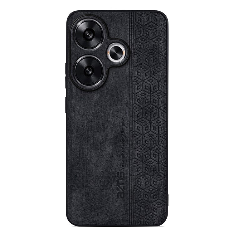 AZNS For Xiaomi Redmi Turbo 3 5G / Poco F6 5G Case PU Leather Coated TPU Imprinted Phone Cover - Black