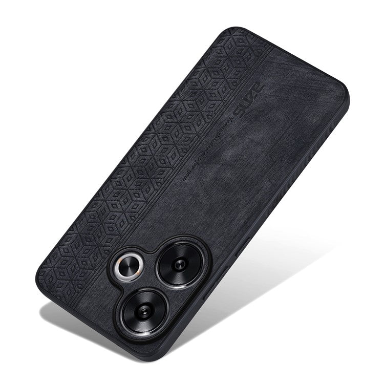 AZNS For Xiaomi Redmi Turbo 3 5G / Poco F6 5G Case PU Leather Coated TPU Imprinted Phone Cover - Black