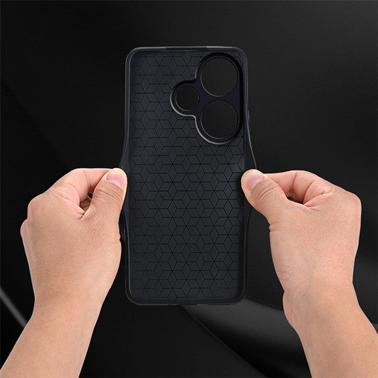 AZNS For Xiaomi Redmi Turbo 3 5G / Poco F6 5G Case PU Leather Coated TPU Imprinted Phone Cover - Black