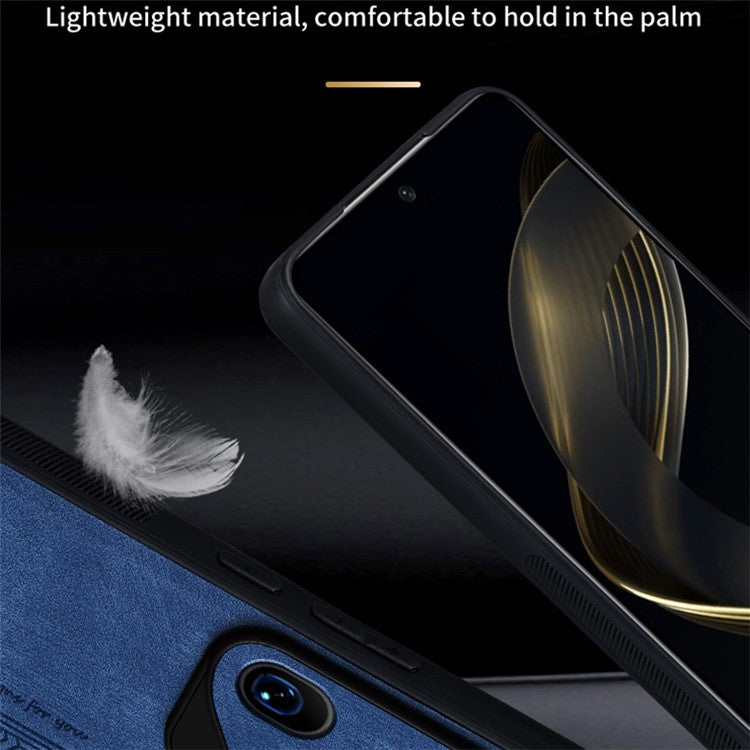 AZNS For Huawei Pura 70 Ultra Case PU Leather+TPU Imprinted Pattern Anti-slip Grip Phone Cover - Blue