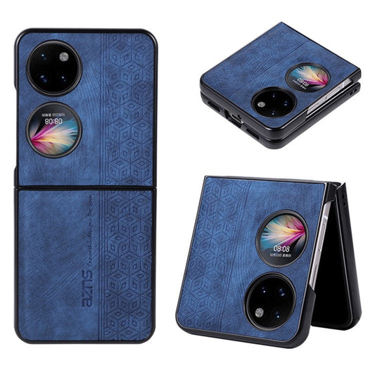 AZNS For Huawei Pocket 2 Folding Phone Case PU Leather Coated Hard PC Cover - Blue