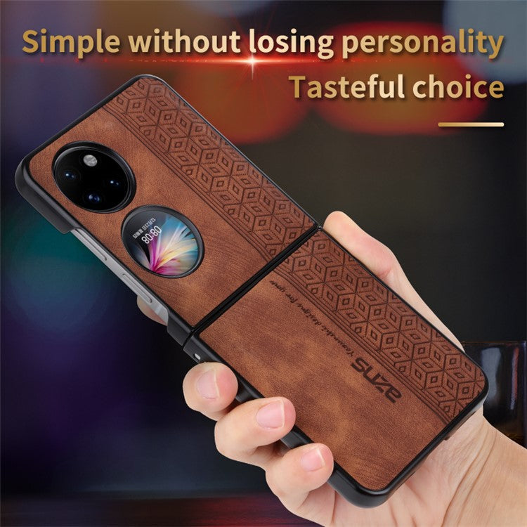 AZNS For Huawei Pocket 2 Folding Phone Case PU Leather Coated Hard PC Cover - Blue