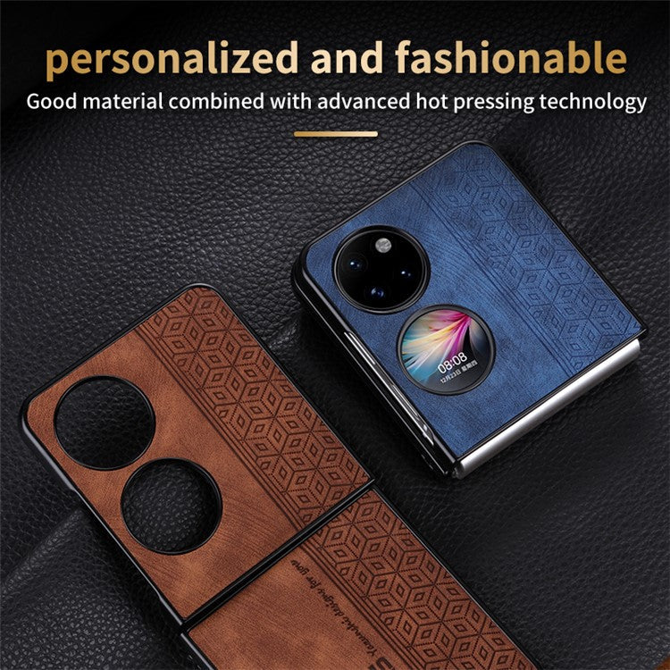 AZNS For Huawei Pocket 2 Folding Phone Case PU Leather Coated Hard PC Cover - Blue