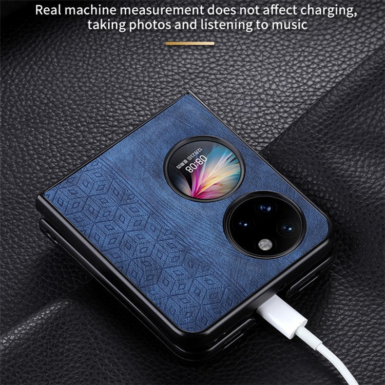 AZNS For Huawei Pocket 2 Folding Phone Case PU Leather Coated Hard PC Cover - Blue