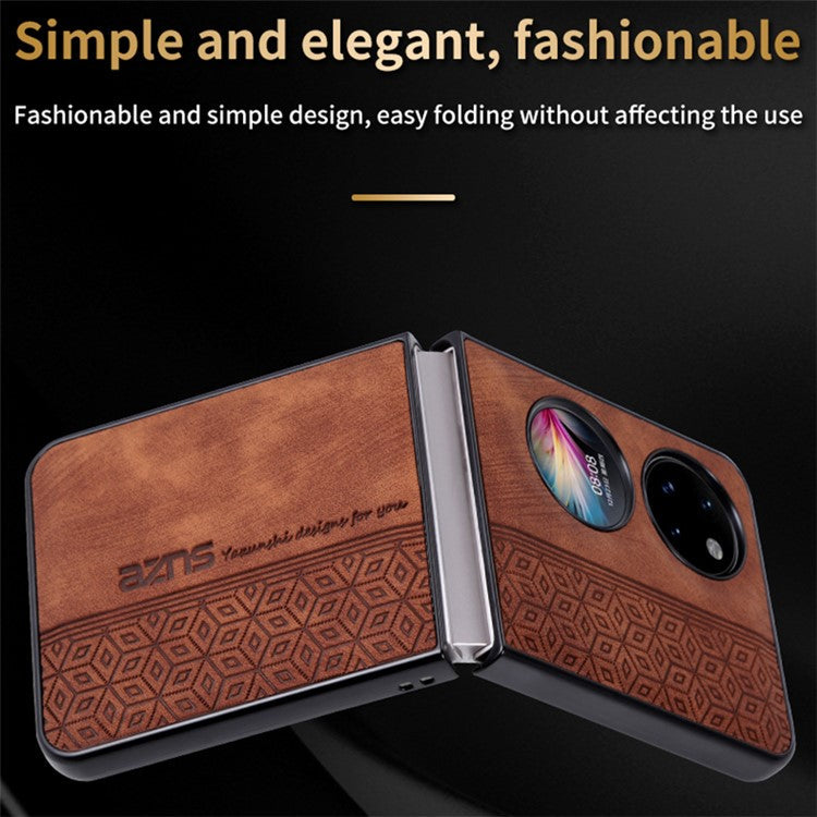 AZNS For Huawei Pocket 2 Folding Phone Case PU Leather Coated Hard PC Cover - Blue