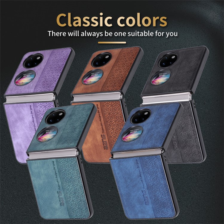 AZNS For Huawei Pocket 2 Folding Phone Case PU Leather Coated Hard PC Cover - Blue