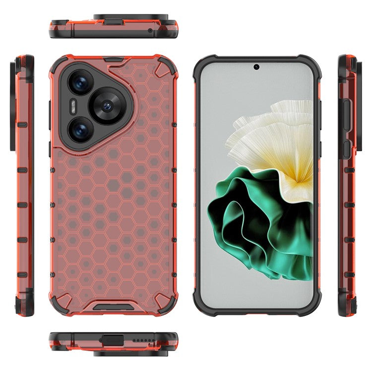 For Huawei Pura 70 Case Honeycomb PC+TPU Air Cushion Drop Protection Phone Cover - Red