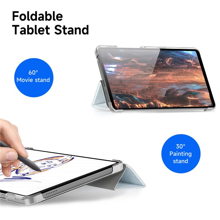 DUX DUCIS Unid Series For Samsung Galaxy Tab A9 Case Stand PC+Leather Clear Tablet Cover - Baby Blue