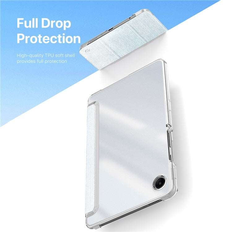 DUX DUCIS Unid Series For Samsung Galaxy Tab A9 Case Stand PC+Leather Clear Tablet Cover - Baby Blue