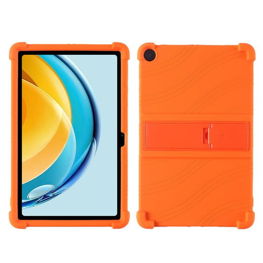 For Huawei MatePad SE 10.4-inch 2022 Shockproof Tablet Cover Soft Silicone Case with Kickstand - Orange