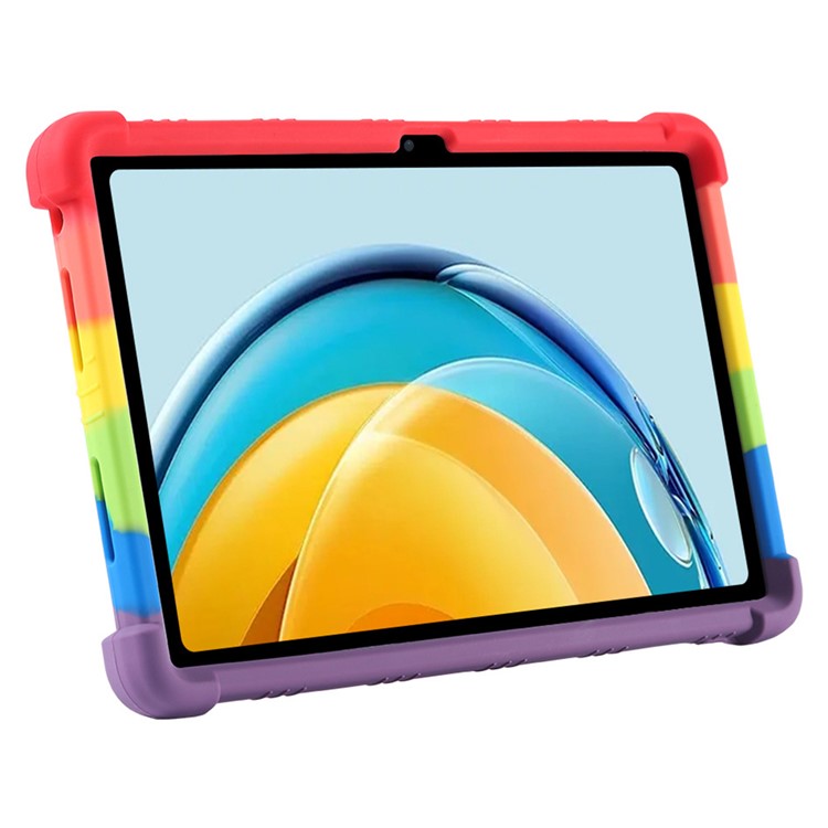 For Huawei MatePad SE 10.4-inch 2022 Shockproof Tablet Cover Soft Silicone Case with Kickstand - Orange