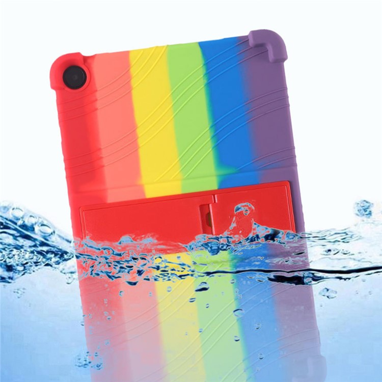 For Huawei MatePad SE 10.4-inch 2022 Shockproof Tablet Cover Soft Silicone Case with Kickstand - Orange