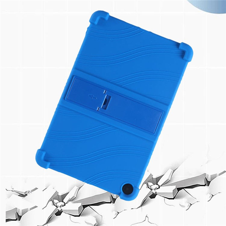 For Huawei MatePad SE 10.4-inch 2022 Shockproof Tablet Cover Soft Silicone Case with Kickstand - Orange