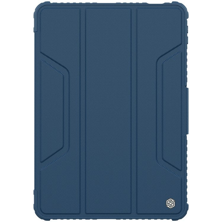 NILLKIN Bumper Leather Case Pro for Xiaomi Pad 6 / Pad 6 Pro Slide Camera Cover PU Leather Trifold Stand Tablet Case with Auto Wake / Sleep - Blue