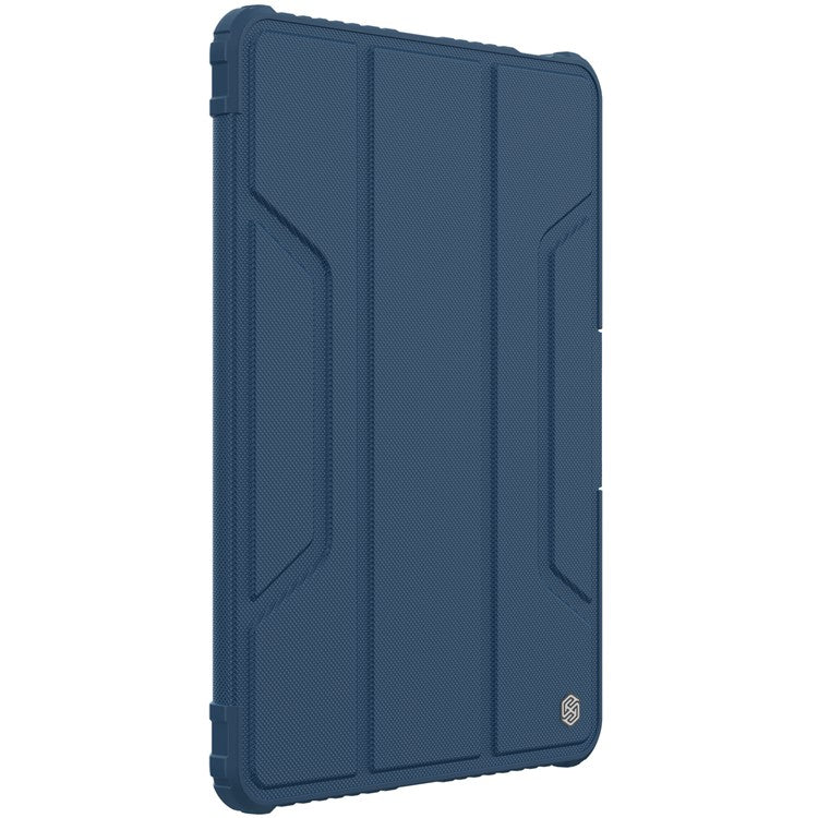 NILLKIN Bumper Leather Case Pro for Xiaomi Pad 6 / Pad 6 Pro Slide Camera Cover PU Leather Trifold Stand Tablet Case with Auto Wake / Sleep - Blue
