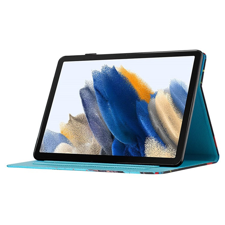 For Samsung Galaxy Tab A9+ Case Pattern Printing Stitching Leather Tablet Cover - Cat