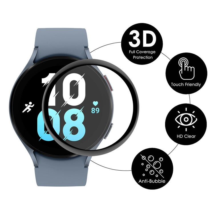 ENKAY HAT PRINCE For Samsung Galaxy Watch 5 44mm Screen Protector 3D Curved Soft PC Edge + Full Cover HD PMMA Film