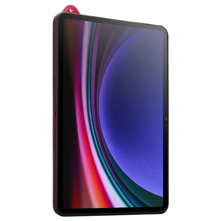 Tablet Case For Samsung Galaxy Tab S10+ / S9+ / S8+ / S7+ Hand Strap Kickstand Leather Cover - Red