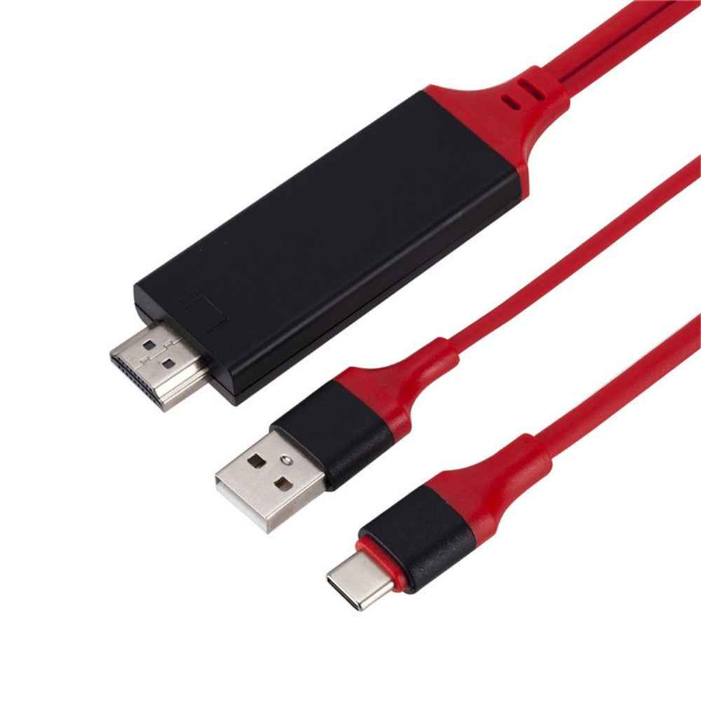 6.6ft/2m Type-C to HDMI Cable Adapter USB3.1 to HDMI Support USB Charging Type-C to HDMI Converter 4K*2K Compatible with 1080P 720P - White