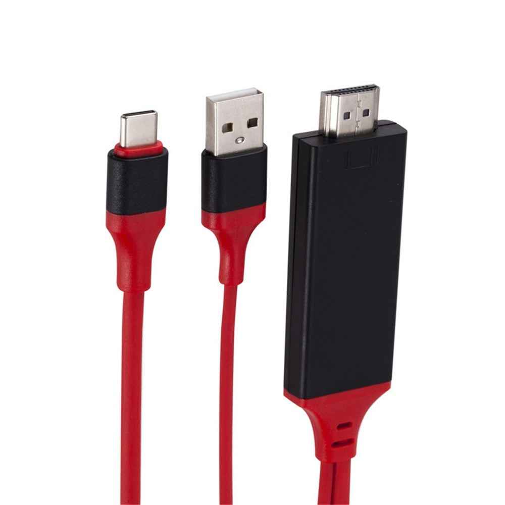 6.6ft/2m Type-C to HDMI Cable Adapter USB3.1 to HDMI Support USB Charging Type-C to HDMI Converter 4K*2K Compatible with 1080P 720P - White