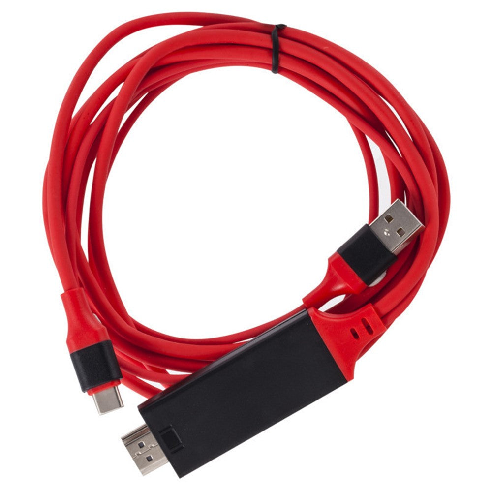 6.6ft/2m-Type-C-to-HDMI-Cable-Adapter-USB3.1-to-HDMI-Support-USB-Charging-Type-C-to-HDMI-Converter-4K*2K-Compatible-with-1080P-720P-White