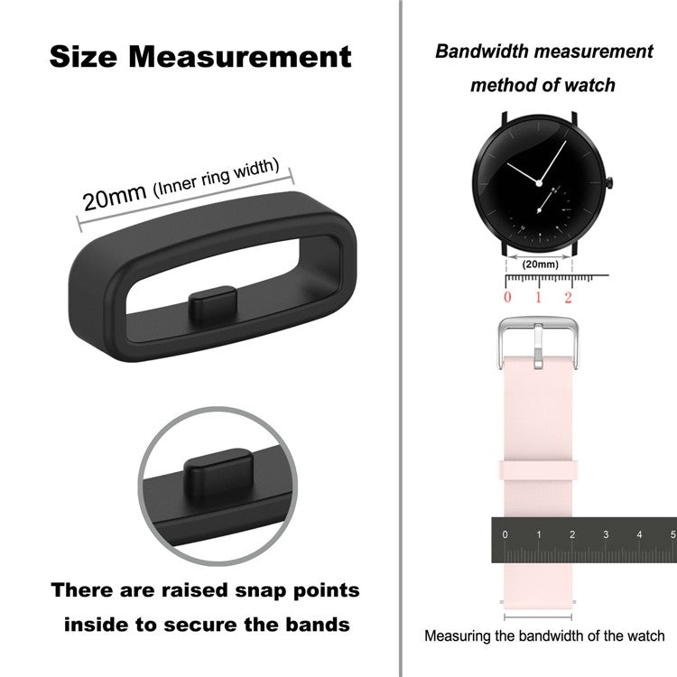 PRAGUS For Watch Band Strap Loop Universal 20mm Retainer Fastener Ring Silicone Watch Holder - White