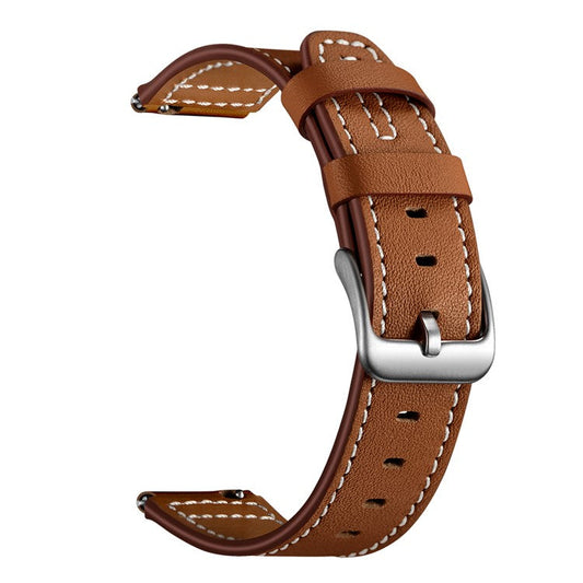 PRAGUS For 18mm Genuine Leather U Shape Head Watch Band for Huawei TalkBand B5/B3 Active/B2 Active - Brown