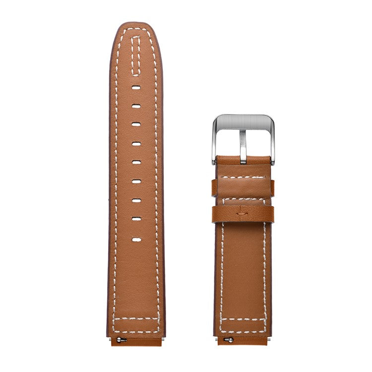 PRAGUS For 18mm Genuine Leather U Shape Head Watch Band for Huawei TalkBand B5/B3 Active/B2 Active - Brown
