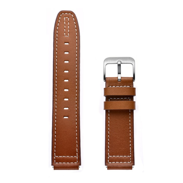 PRAGUS For 18mm Genuine Leather U Shape Head Watch Band for Huawei TalkBand B5/B3 Active/B2 Active - Brown