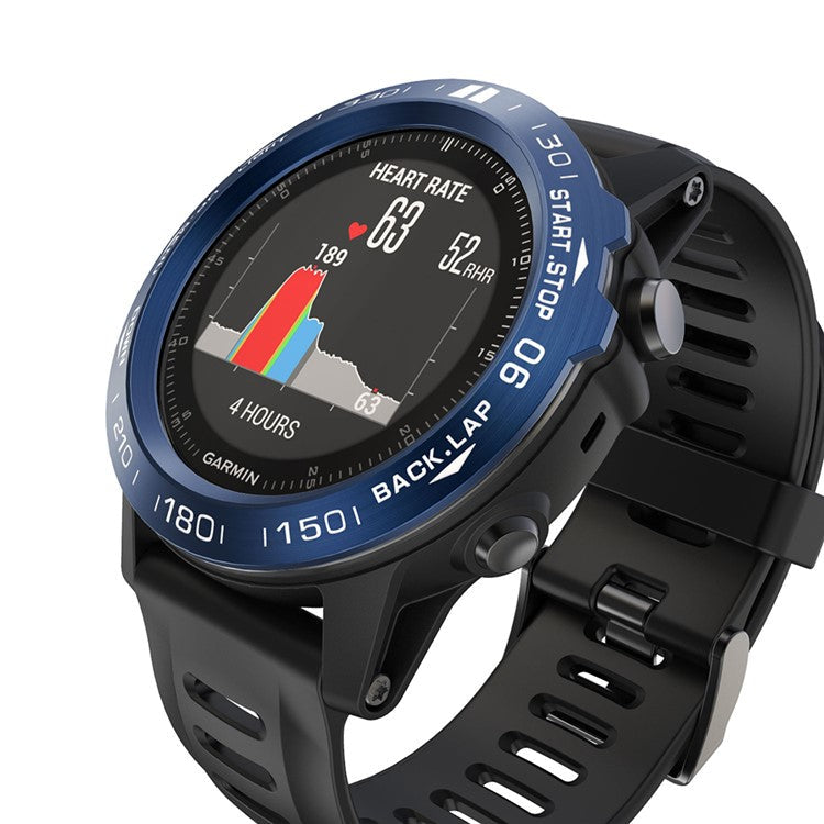 PRAGUS For Watch Bezel Ring Stainless Steel Adhesive Cover (B Type) for Garmin Fenix 3/Fenix 3 HR - Blue Background / White Characters