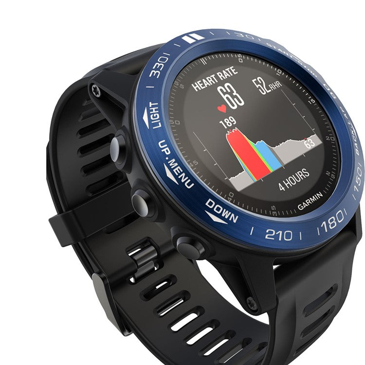 PRAGUS For Watch Bezel Ring Stainless Steel Adhesive Cover (B Type) for Garmin Fenix 3/Fenix 3 HR - Blue Background / White Characters
