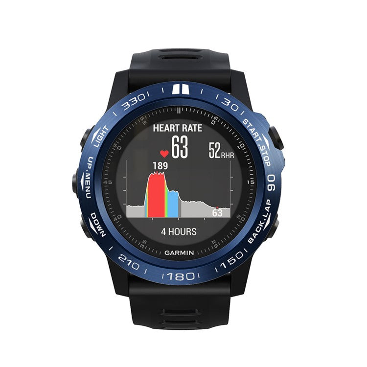 PRAGUS For Watch Bezel Ring Stainless Steel Adhesive Cover (B Type) for Garmin Fenix 3/Fenix 3 HR - Blue Background / White Characters
