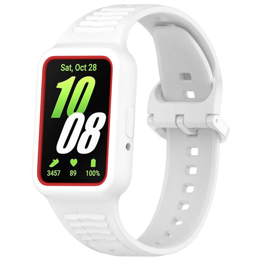 PRAGUS For Huawei Band 7 / Band 8 / Band 8 NFC / Band 9 / Band 9 NFC Integrated Silicone Strap Watch Case Replacement Wrist Band - White