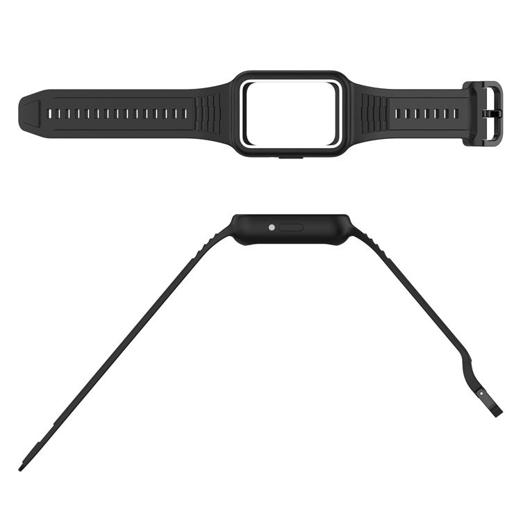 PRAGUS For Huawei Band 7 / Band 8 / Band 8 NFC / Band 9 / Band 9 NFC Integrated Silicone Strap Watch Case Replacement Wrist Band - White