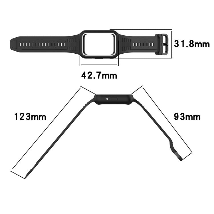 PRAGUS For Huawei Band 7 / Band 8 / Band 8 NFC / Band 9 / Band 9 NFC Integrated Silicone Strap Watch Case Replacement Wrist Band - White