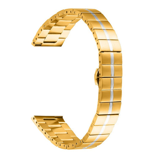 For SyncUP Kids Watch Stainless Steel Wrist Strap Line Design Replacement Watch Band - Gold+Silver