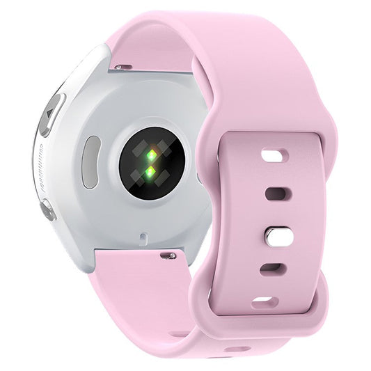 Universal 18mm Solid Color Silicone Strap Butterfly Shape Buckle Smartwatch Band - Purple