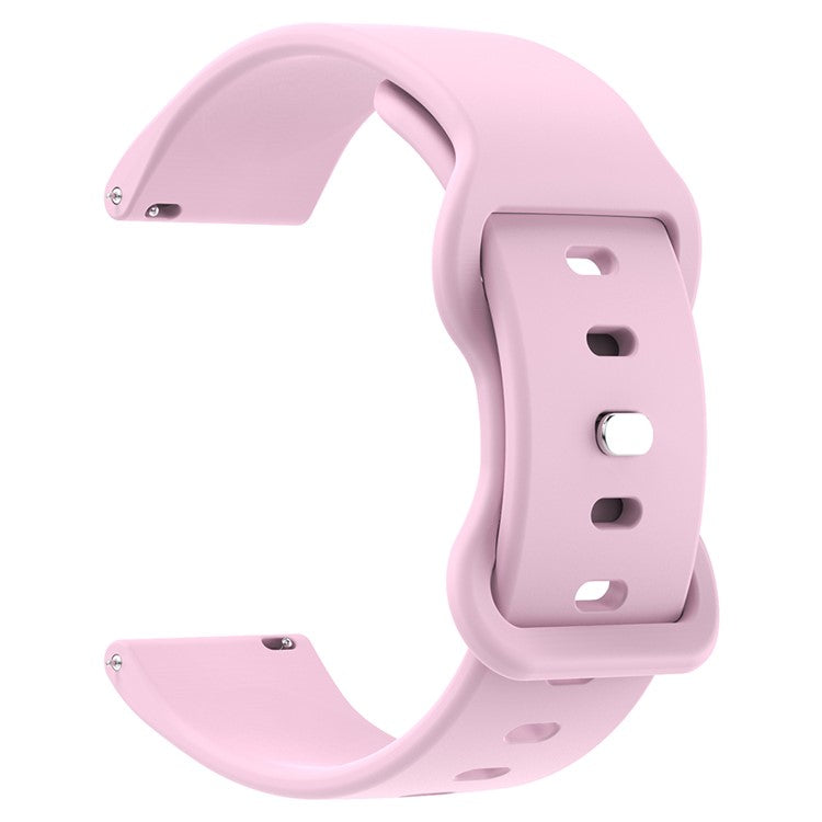 Universal 18mm Solid Color Silicone Strap Butterfly Shape Buckle Smartwatch Band - Purple