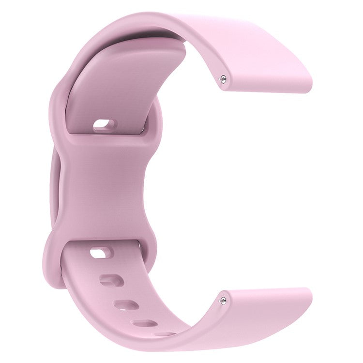 Universal 18mm Solid Color Silicone Strap Butterfly Shape Buckle Smartwatch Band - Purple