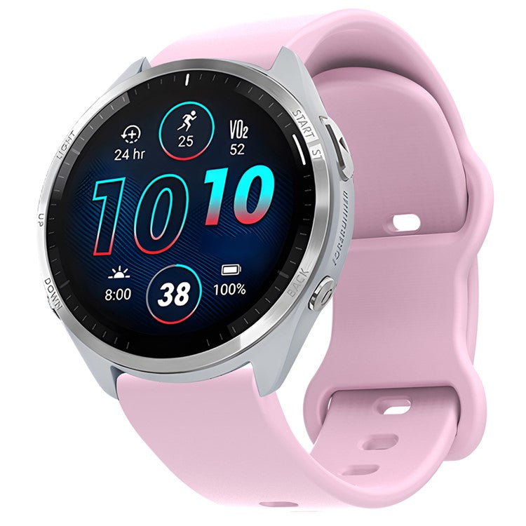 Universal 18mm Solid Color Silicone Strap Butterfly Shape Buckle Smartwatch Band - Purple