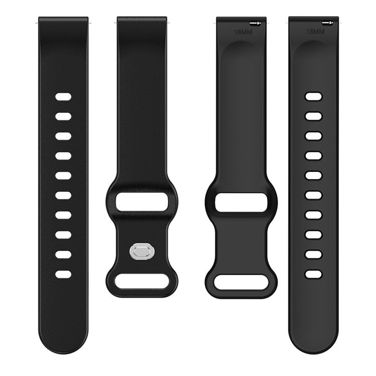 Universal 18mm Solid Color Silicone Strap Butterfly Shape Buckle Smartwatch Band - Purple
